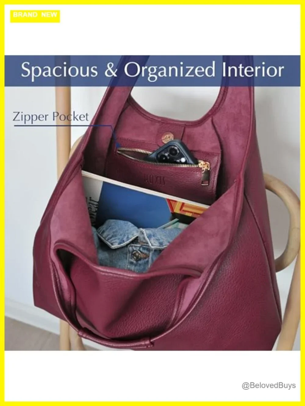Oversized Slouchy Hobo Bag Soft Vegan Leather Tote for Shopping Work Travel
